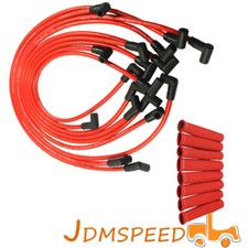 New Plug Wires Set With Boots Heat Shield Protector Sbc Bbc Hei 350 383 454