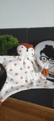 flat fox blanket prints zeeman plush animal bell squirrel brown white