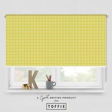 66- Gingham Checked Mustard Green Roller Blind - Various sizes, blackout