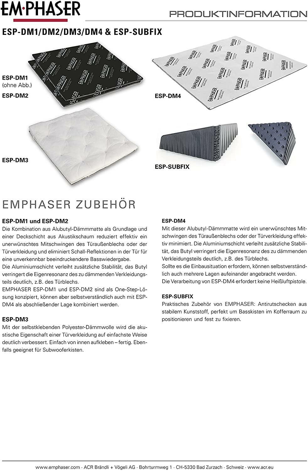 EMPHASER ESP-SUBFIX - 4 Pcs Anti Slip Bass Box Angle - Prevent Bass Box Slipping in Boot - Anti-Slip Corners for Fixing Subwoofers in Car