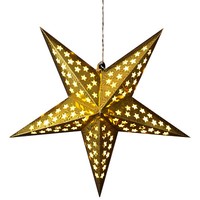 Leuchtstern Dekostern Weihnachtsdeko Weihnachtsstern 60Cm Gold, 10 Led, Timer