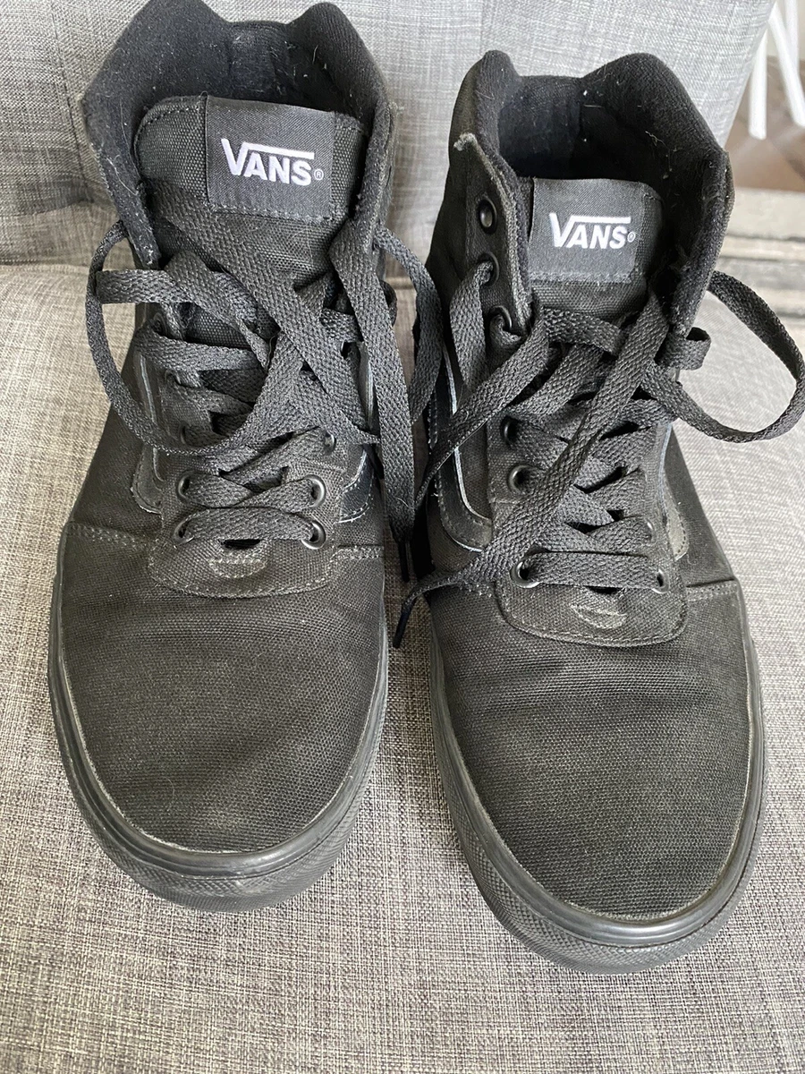 Vans Ward HI Top Black Canvas Sneaker Shoes Sz 10 Mens eBay