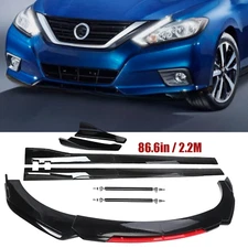 Front Bumper Lip Splitter Spoiler Side Skirt For 16-18 Nissan Altima Sedan Gloss