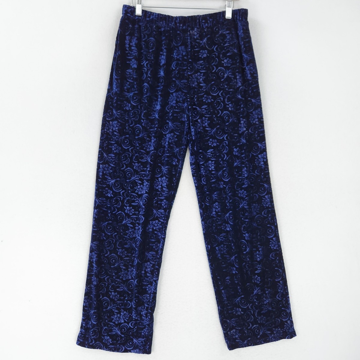 Marc New York Pants Womens Medium Blue Andrew Marc Velvet Floral