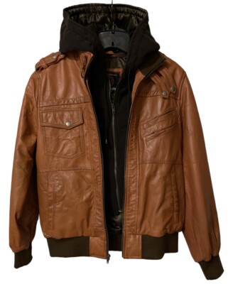 Visionary Modish Canada Leather Motorcycle Bomber Jacket Brown