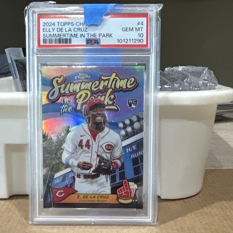 Topps 2024 Chrome Elly De La Cruz Summertime in the Park SITP-4 RC PSA 10