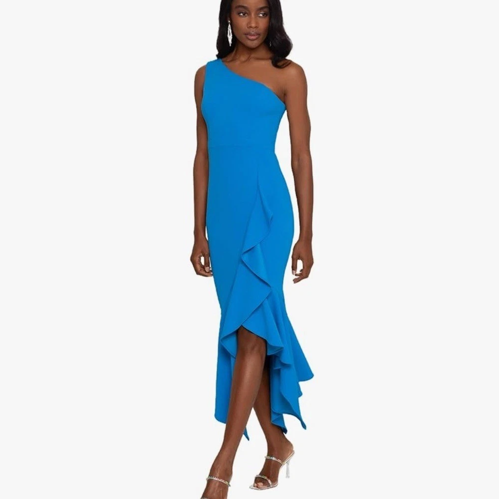 xscape one shoulder dress Evenings "Flo" Gown 6620X Asymmetrical Top Xscape One Shoulder Dresses for