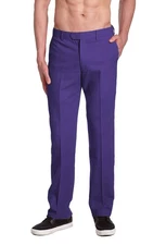 CONCITOR Brand Men's COTTON Dress Pants PURPLE INDIGO Flat Front Mens Trousers