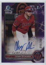 2022 Bowman Draft Chrome Pick Purple Refractor 19/250 Sonny DiChiara Auto 2s2
