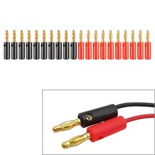 20x 4mm Gold Plated Audio Speaker Wire Cable Screw Banana Plug Connector Adapter