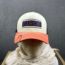 Cinch Mens Flexfit Hat L-XL Navy White Orange...