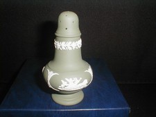Wedgwood Vintage Jasper Ware Sage Green Pepper Pot Collectors Condition