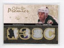 2007-08 O-Pee-Chee Premier #PR-DE Pavol Demitra Remnants Quads Patch Gold /20