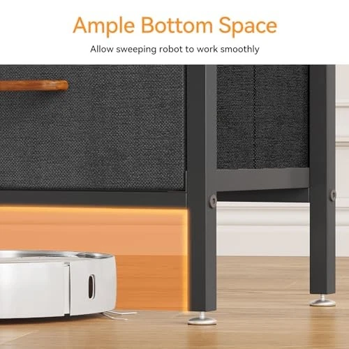  Cómoda 52 pulgadas de alto con estación de carga, cómoda grande con 11 gris oscuro Foto 4 de 4