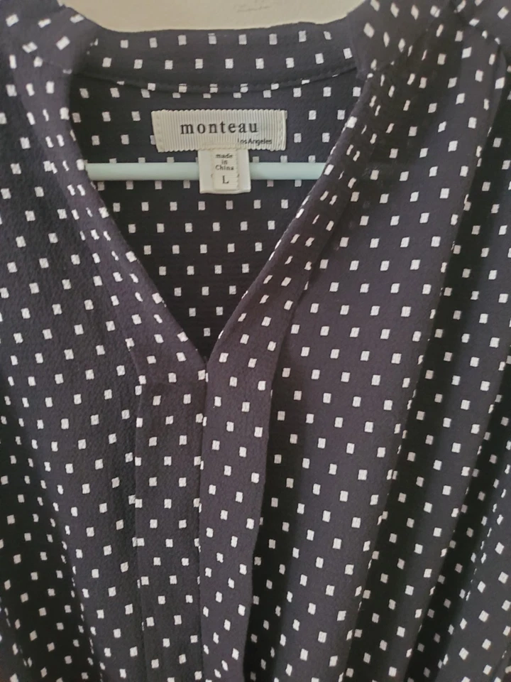 女童黑色/白色长裙 L 码 Monteau 短袖 V 领 — 第 2/4 张图片