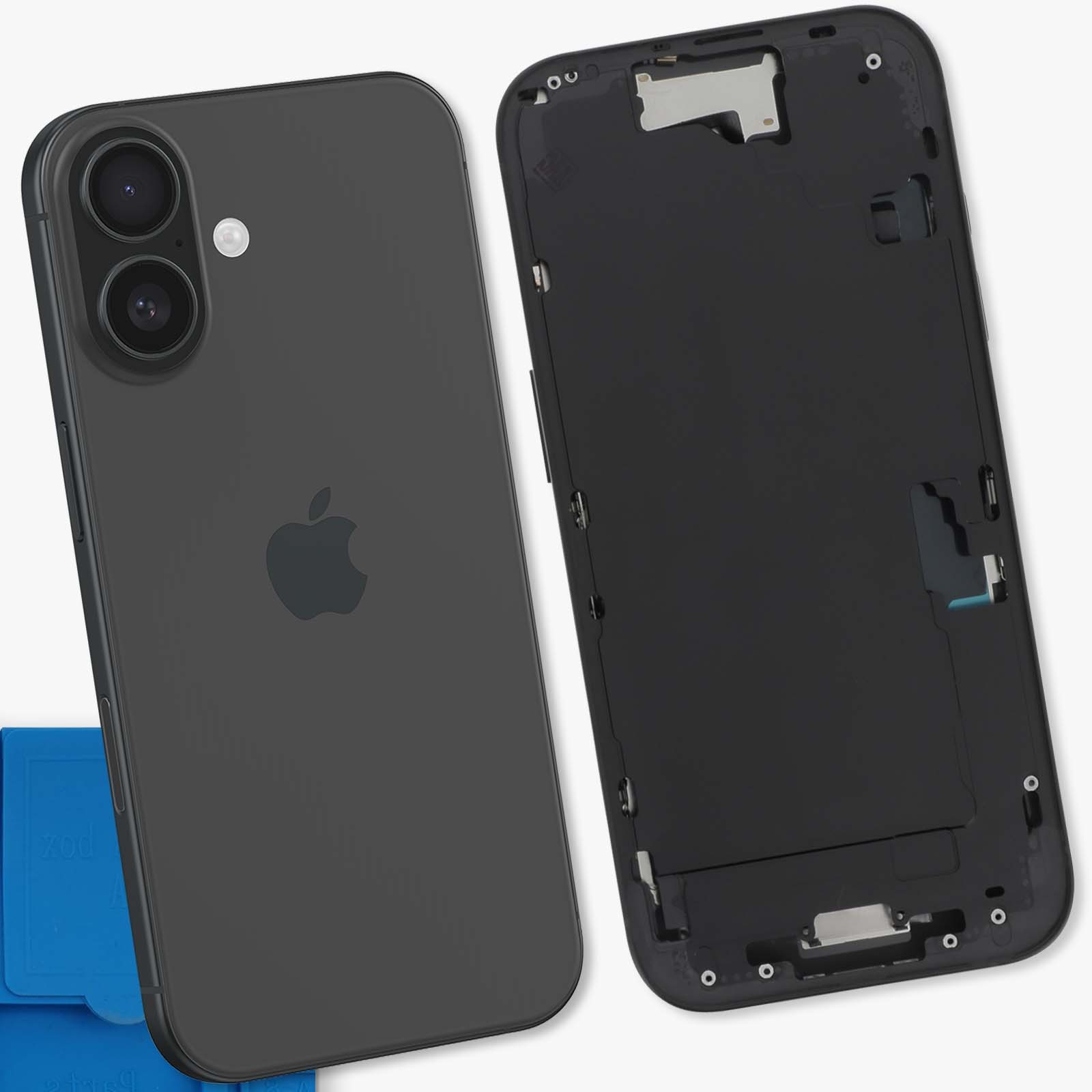 Châssis central iPhone 16 noir pièce de rechange interne Avizar