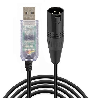 USB to DMX Adapter Cable RS485 Converter 3PIN XLR Male DMX512 Freestyler Soft...