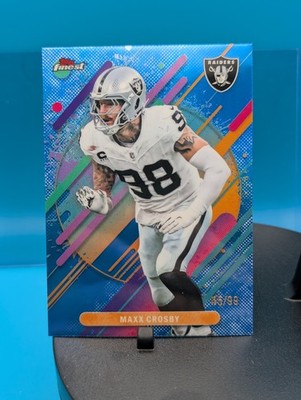 MAXX CROSBY Raiders 2025 Topps Finest Football RARE BLUE Refractor #89/99