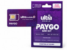 Ultra Mobile PayGo  3/mo. Pay As You Go Plan  SIM Card with Talk, Text  Data