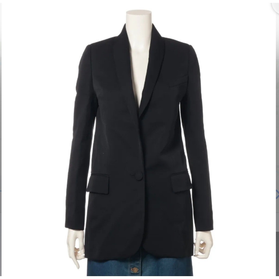 BALMAIN PARIS Black Shawl Collar Single Button Blazer Jacket Women Size 34
