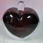 Vintage Purple Heart Shaped Mid-Century Art Glass Perfume Bottle and Stopper — photo 4