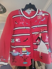 French themed cardigan sweater with beadwork ...