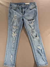 Pistola Women s Light Blue Distressed Straight Jeans Stretch Denim Size 29