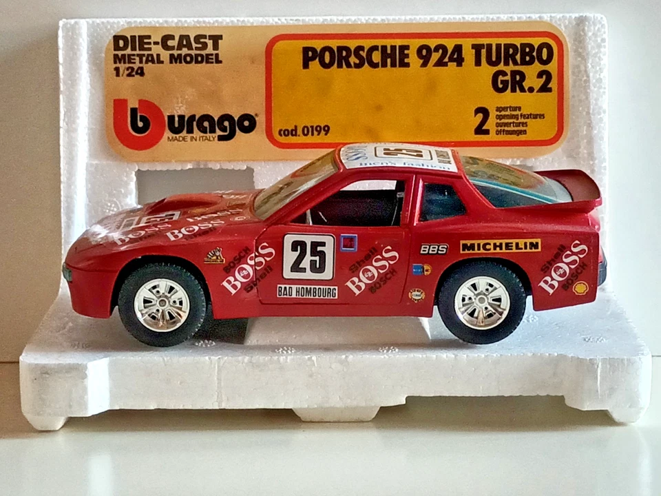 PORSCHE 924 TURBO GR.2 - BURAGO  cod.0199 - scala 1/24 - con scatola - Immagine 2 di 4