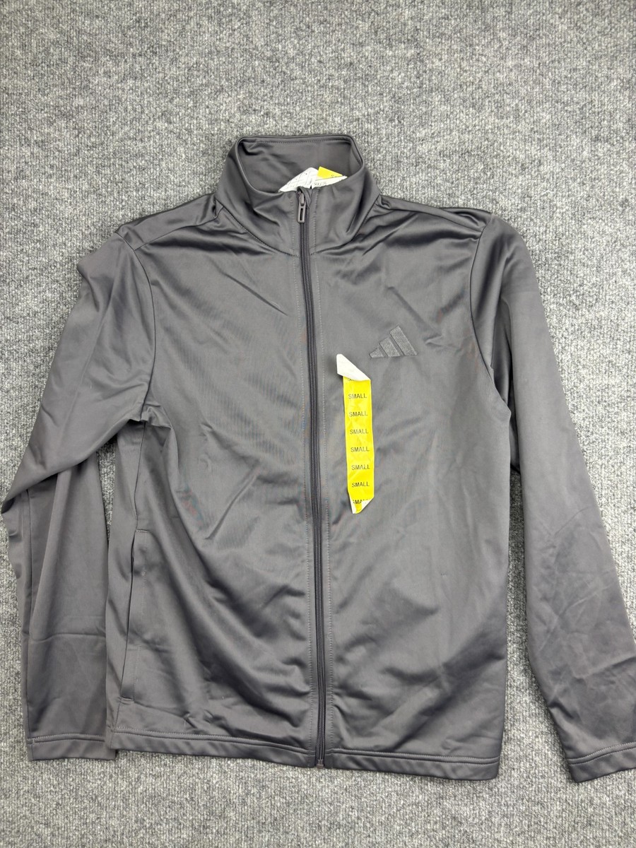 Adidas Jacket Mens Small Gray Tricot Full Zip Track Lightweight