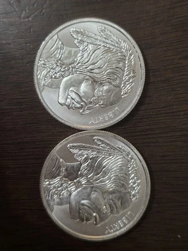 (2)  1 oz Silver Buffalo Elemental Round 0.999 Fine Silver