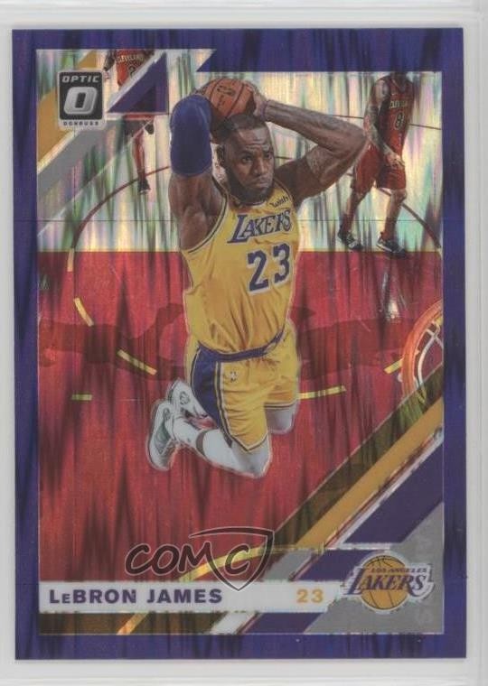2019-20 Panini Donruss Optic Purple Shock Prizm LeBron James #60 m9g