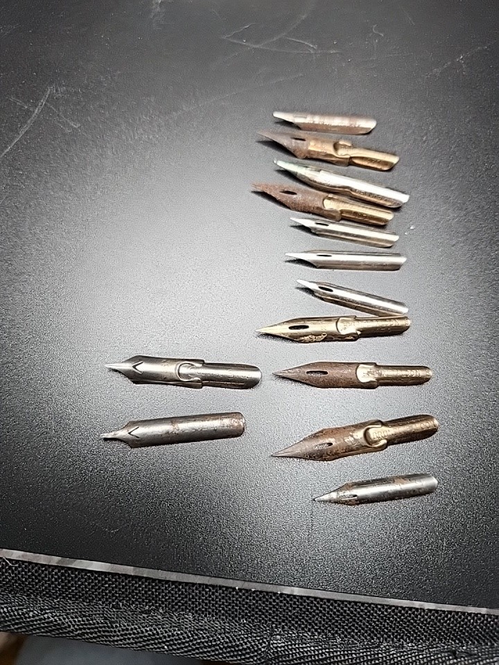 Vintage Pen Nibs Set of 13 Various Sizes