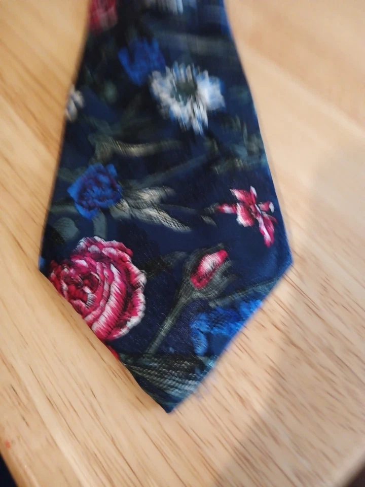 Carlos Tomasini высокого класса цветочный галстук черный назад красный и синий цветы так изящный - Изображение 3 из 4