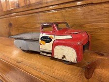 Vintage Wyandotte Pressed Steel Toy Dump Truck Made In USA Rare White Red 40s
