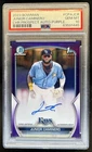 2023 Bowman Junior Caminero Chrome Auto Purple Refractor 1st #/250 Rays PSA 10