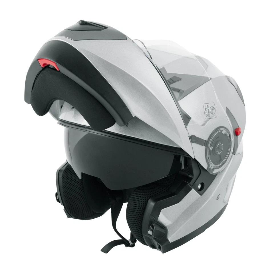 Casco Modular Homologado Moto Touring Sport Pantalla Parasol Plata - Imagen 4 de 4