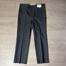 Vintage 100% Wool Mens Dress Pants Gray Pattern 36x29 Oakton Ltd Made In USA