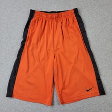 Nike Dri-Fit Shorts Kids Boys XL Orange Black Logo Performance