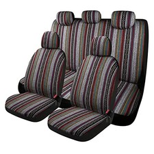 Baja Saddle Blanket Car Seat Covers 9PCS Breathable and Full Set Baja Inca