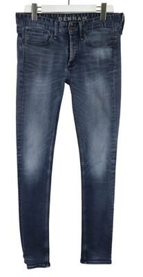 Denham Bolt Skinny Fit Herrenjeans W32/L34 Blau Neu Schnurrhaare Knopf Fly