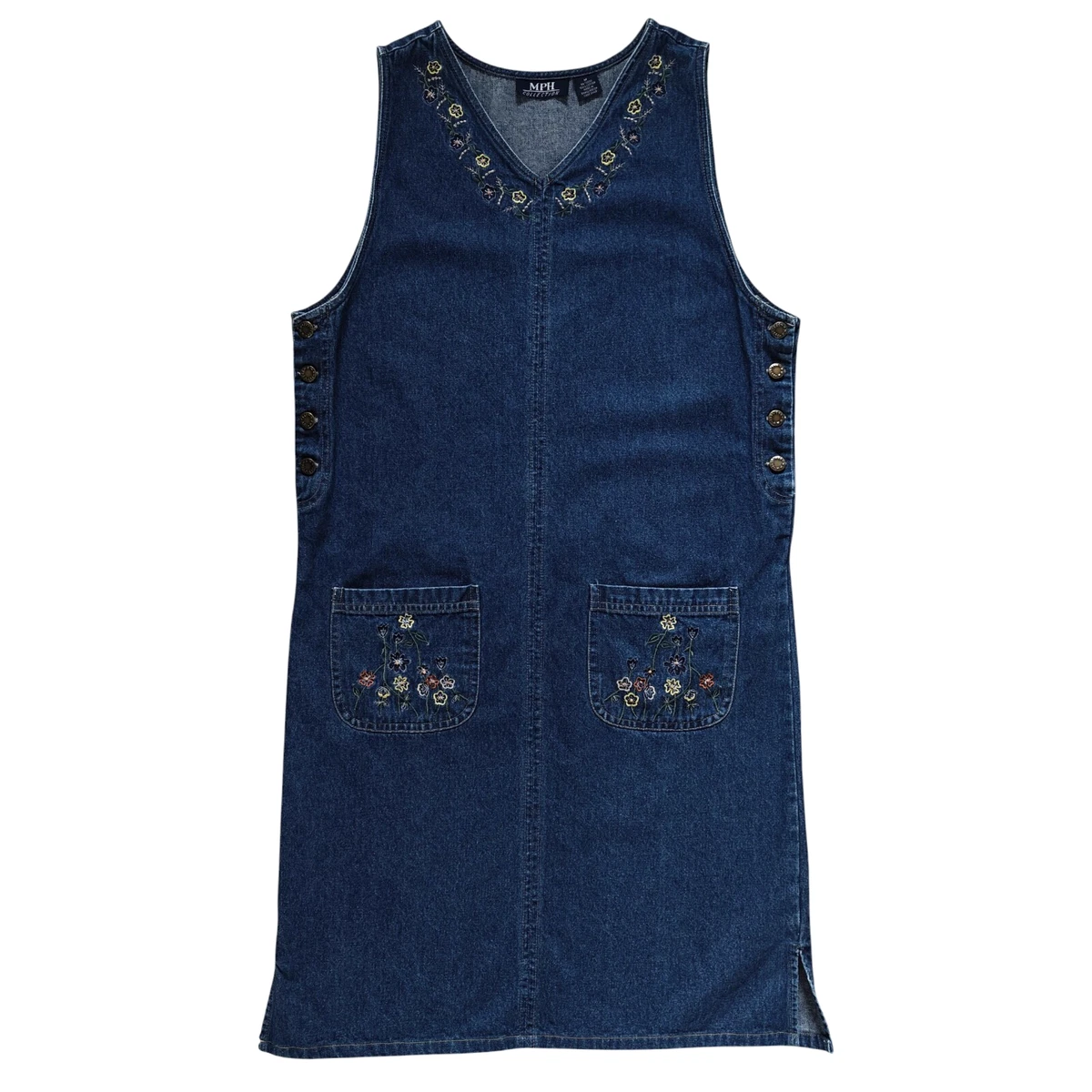 Denim Women's Floral Overall Dress for sale | eBay