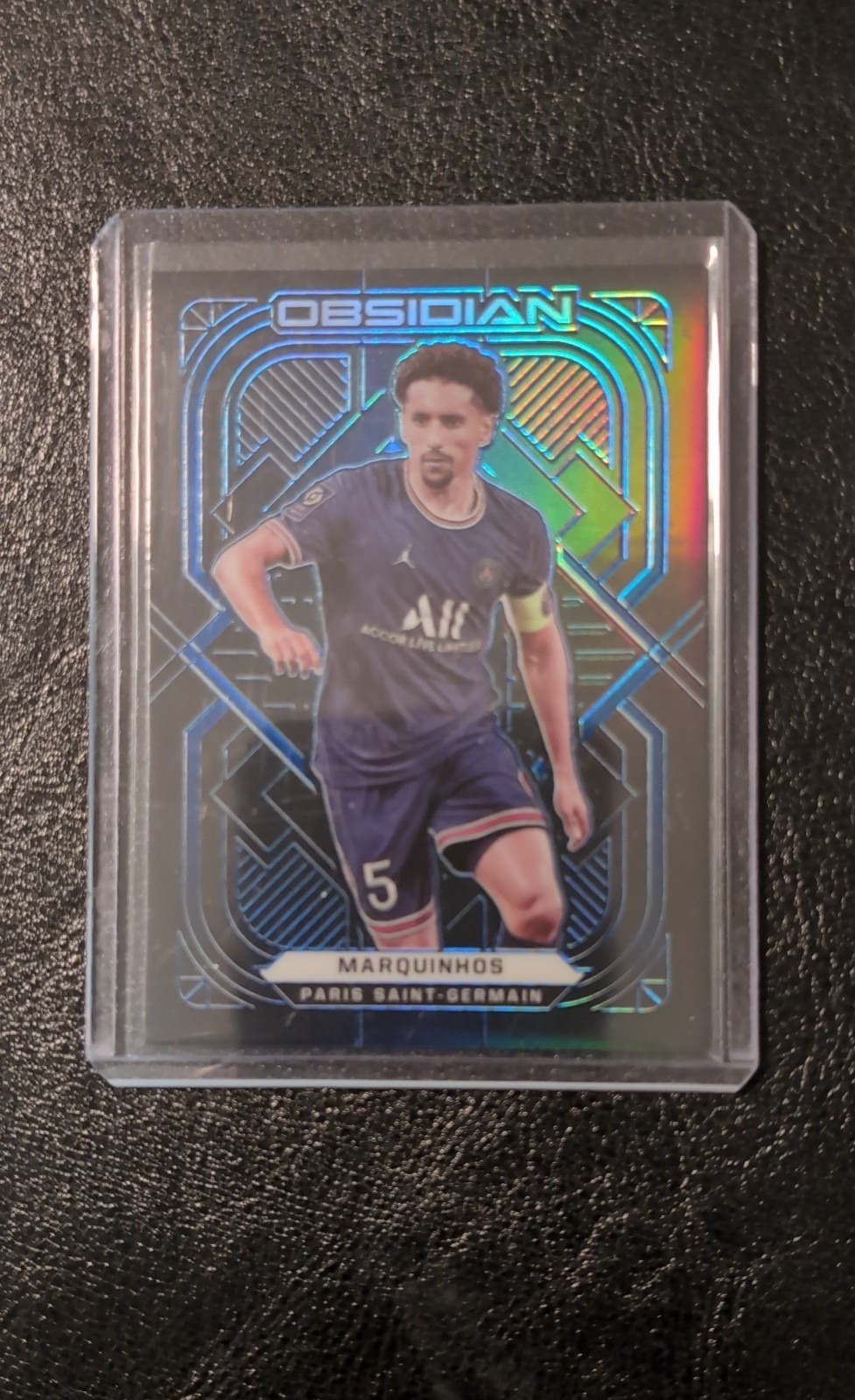 2021-22 Panini Obsidian - Marquinhos #17 Electric Etch Blue  /20