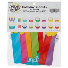 NEW Pack of 44 Birthday Cutouts for Classroom 12 Cupcakes ea month 32 Candles