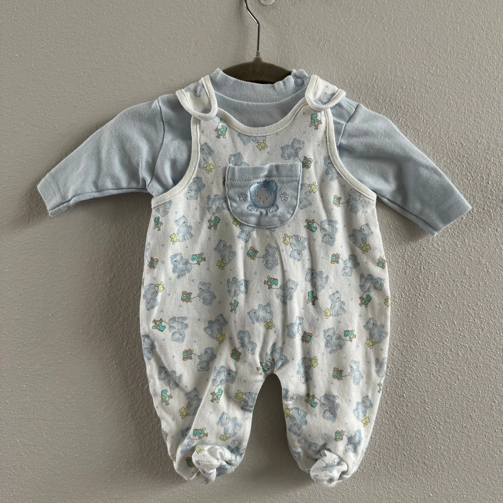 Vintage Koala Baby Bear pulling horse Romper Outfit premie