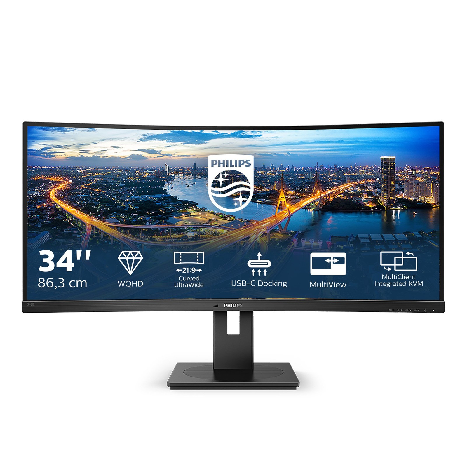 Philips B Line 346B1C/00 computer monitor 86.4 cm (34"") 3440 x 1440 pixels Quad