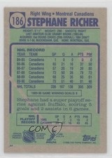 1990-91 Topps Blank Front Stephane Richer #186 0kb5
