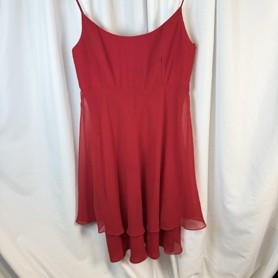 Cache Dress Empire Waist Spaghetti Strap Short Red Swingy Cocktail Dress Y2K 8