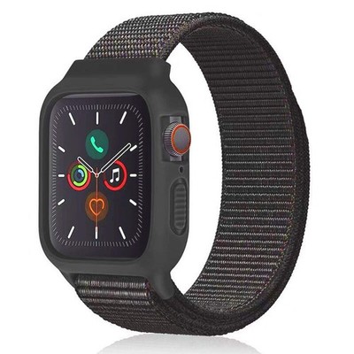 Apple Watch Band 42mm 41mm 40mm 42mm Silicone Black Series 11/10 Case Compatible