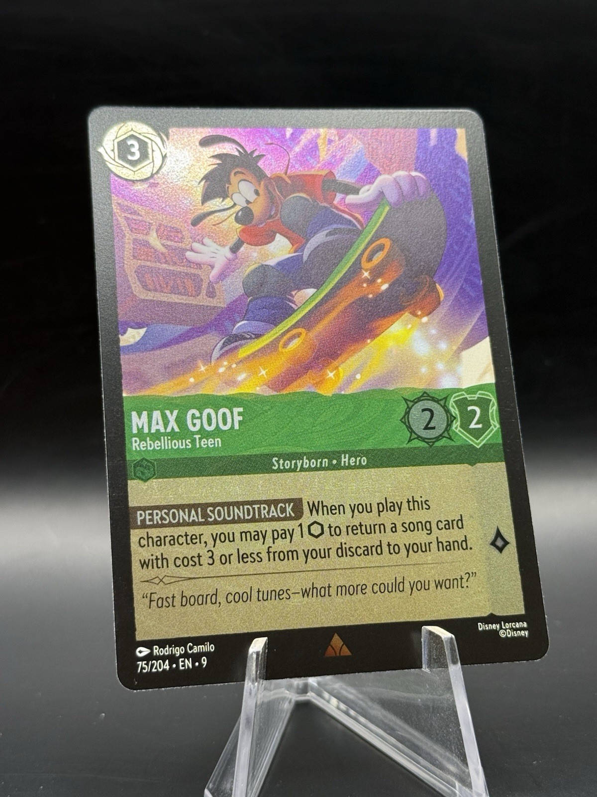 Max Goof - Rebellious Teen 75/204 Fabled HOLO 2025 Disney Lorcana Card NM