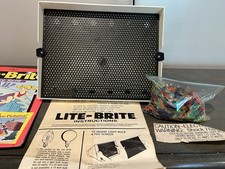 Hasbro Lite-Brite Light-Up Peg Art Toy Vintage 1978 w/ Pegs And Pattern Sheets